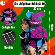 Đồ Chơi Lắp Ráp Mô Hình Gấu Bear Brick Cỡ Lớn 35cm, 55cm, Bear Brick Jinx