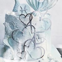 7 Hearts Wedding Minimalist Gold Decoration Valentines Day Dessert