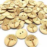 New 20mm/25mm/30mm  Raw wood circular laser marking tree buttons Clothing Accessoriesfor Wedding Decor Sewing Accessories Haberdashery