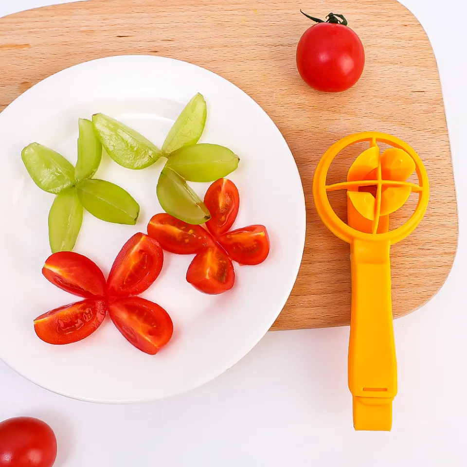 Tomato Slicer Cutter Grape Tools Cherry Kitchen Pizza Fruit Splitter  Artifact Small Tomatoes Accessories Manual Cut Gadget 1pc