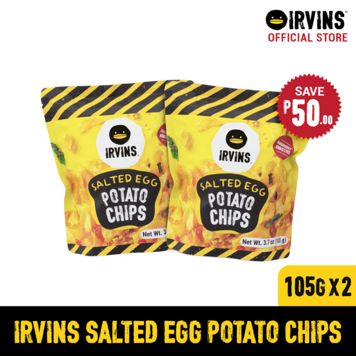 IRVINS Salted Egg Potato Chips 105g X 2 | Lazada PH