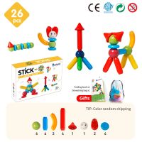 26 PCS Magnetic Constructor Blocks Set Big Size Magnet Rods and Balls Montessori Educational Building Toys For Children Gifts