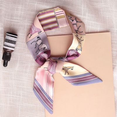 【CC】◐﹍  Silk Neck Fashion Print Hand Scarf Hair Band Decoration Wristband Tie 2022