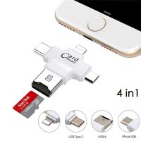 【CW】 4 in 1 OTG Micro SD/TF Card Reader For PC USB Type C Android Iphone 5 7 6 7 plus 8 X XS