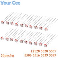 20PCS LDR Photo Light Sensitive Resistor Photoelectric Photoresistor 5528 GL5528 5537 5506 5516 5539 5549 For Arduino