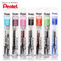 รีฟิลสำหรับปากกาหมึกเจล Pentel 9ชิ้นสำหรับเติม BLN75 LRN5สอบ/BLN2005/BLN105สีปากกาแห้งเร็วสีเติมของแท้0.5มม.
