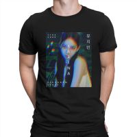 Aespa Karina Savage Glitch Version T Shirts For Men 100% Cotton Funny T-Shirt Round Collar Korean Strength S Troupe Tees