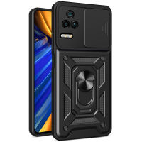 Xiaomi Poco F4 Case, WindCase Rugged Armor Protection Case with Slide Camera Cover &amp; Ring Holder Stand for Xiaomi Poco F4