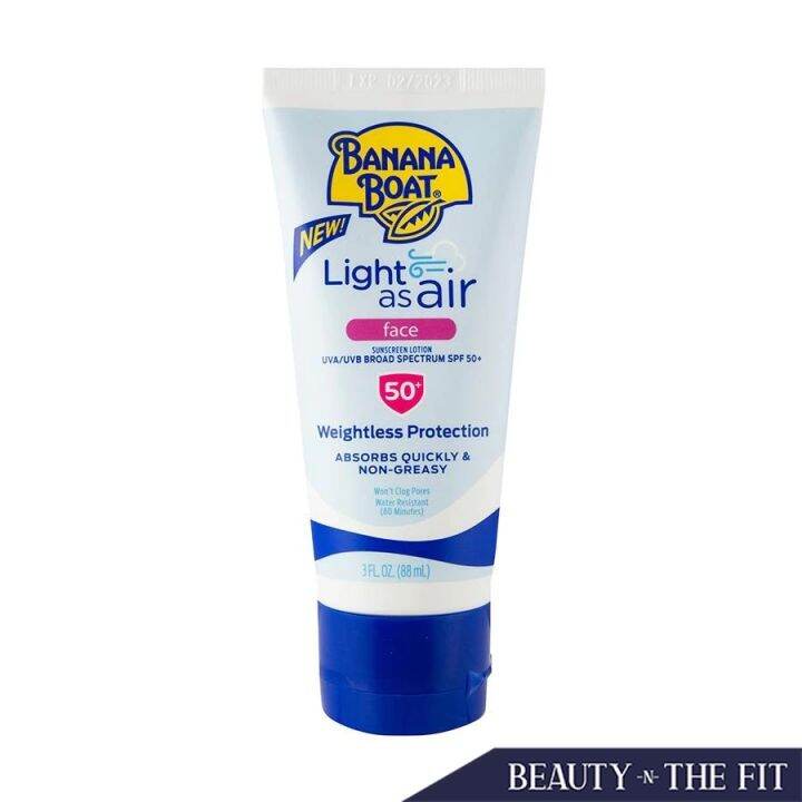 Banana Boat Light As Air Face Sunscreen Lotion SPF50+ 88ml Lazada PH