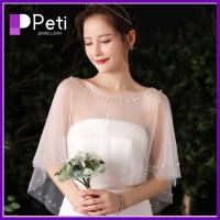 PETI JEWELLERY สำหรับผู้หญิง ห่อสำหรับเจ้าสาว อุปกรณ์จัดงานแต่งงาน เสื้อคลุมนุ่มๆ ผ้าคลุมไหล่ของเจ้าสาว เสื้อคลุมงานพรอมตอนเย็น ผ้าคลุมไหล่เจ้าสาวแต่งงาน เสื้อคลุมสำหรับงานแต่งงาน