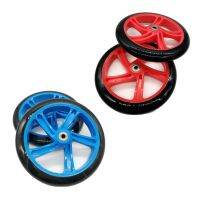 4 Pieces Scooter Wheel 200 mm PU Material Wheel Thickness 30 mm ABEC-7 Bearing Scooter Accessories,Blue &amp; Red