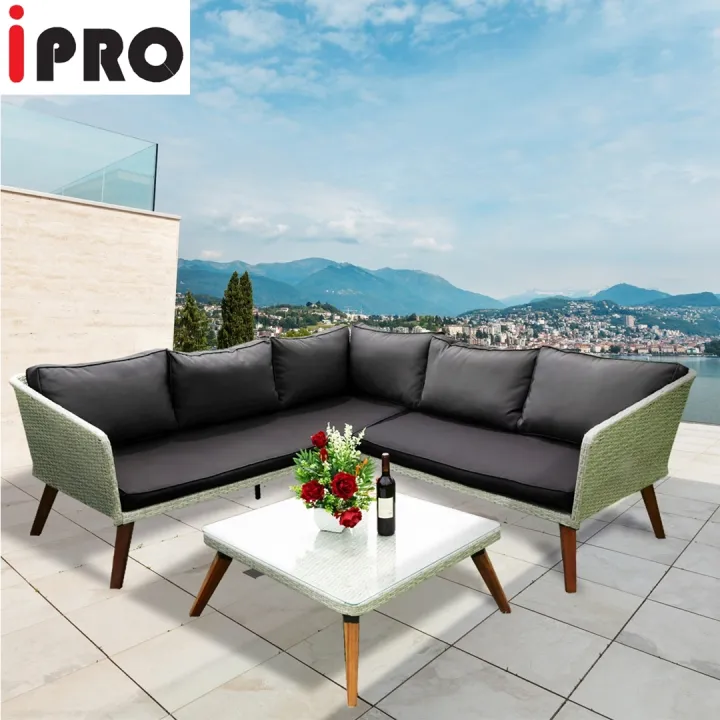 IPRO Outdoor Furniture Rattan Sofa Set Balcony Table Garden Rattan ...