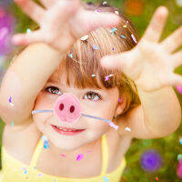 Teniron 3PCS Plush Pig Nose เครื่องแต่งกายเครื่องแต่งกายสัตว์ชุดรูปแบบปาร์ตี้คอสเพลย์หมูจมูกน่ารักสัตว์จมูก