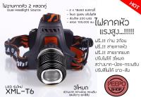 ไฟฉายคาดหัวแรงสูง รุ่น Dual Light Source สีดำ แถมที่ชาร์จ