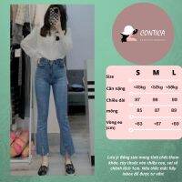 Womens Jeans, Korean Bear Split Jeans, (2 Colors Blue, Black)