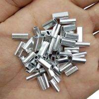 【CW】№  100PCS Aluminum Flat Tubes Fishing Wire   Crimps Saltwater Rigging Accessories 1.0/1.2/1.4mm