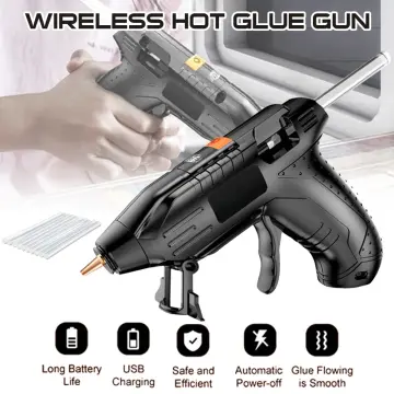 Cordless Hot Melt Glue Gun+Glue Sticks Set Rechargeable Applicator