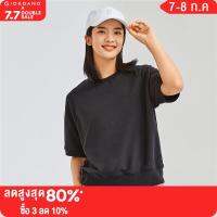 GIORDANO Women T-Shirts Raglan Short Sleeve Solid Color Simple Basic Tee 100% Cotton Crewneck Loose Casual Tshirts 05323405