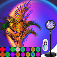 Sunset Lamp Usb Rgb for Home Decoration Bedroom Moon Ring Light for Photography Projetor Decorative Luminaires Remote App Led