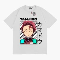 เสื้อยืด DEMON SLAYER KIMETSU NO YAIBA TANJIRO KAMADO เสื้อยืดคอตตอนฤดูร้อน เสื้อยืดลายฤดูร้อน S-5XL