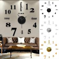 ZZOOI Modern Large Wall Clock 3d Mirror Sticker Unique Big Number Watch Diy Decor Wall Clock Art Sticker Decal Home Modern Decoration