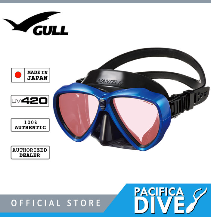 Gull Mantis LV RX Nearsighted Black/Capri Blue Dive Mask, RX-7.0