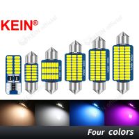 Kein T10 หลอดไฟ Led W5W Festoon 31 มม. 36 มม. 39 มม. 41 มม. C3W C5W แผงไฟภายในรถยนต์ หลอดไฟโดม ป้ายทะเบียน ส่วนประกอบภายใน ที่จอดรถ 3014 24SMD โคมไฟ Led รถจักรยานยนต์อัตโนมัติ