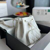 กระเป๋าทรงถังสำหรับผู้หญิง, CC BUCKET COLLECTION DRAWSTRING STRAP  CAVEAR GHW ( MICRO CHIP )