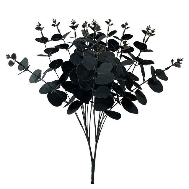 ayiq-flower-shop-ดอกไม้ปลอมใบยูคาลิปตัสสีดำจำลอง1ชิ้นตกแต่งบ้านแบบเรียบง่ายต้นไม้ประดิษฐ์-lysimachia