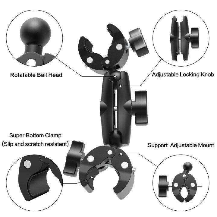 รถจักรยานยนต์ฐานที่หนีบคู่สำหรับ-insta360-x2-x3สำหรับ-gopro-11-10จักรยานกล้องแอคชั่นแคมเมรา360-หัวคู่ขาตั้งอุปกรณ์เสริม