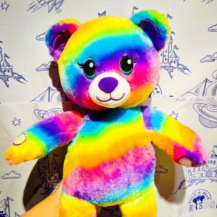 สินค้าขายดี-ตุ๊กตาหมีบิ้วอะแบร์-สีรุ้ง-เรนโบว์เฟรน-build-a-bear-สินค้ามือสองคุณภาพสูงนำเข้าจากอเมริกา