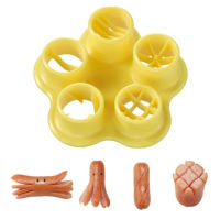 1set Ham Sausage Cutter Barbecue Hot Dogs Cutter Kitchen Cutting Mold Mould Set DIY Lunch For Children Kid