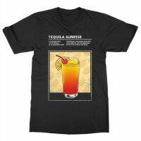 Tequila Sunrise เสื้อยืดลําลอง แขนสั้น พิมพ์ลายเครื่องดื่มค็อกเทล แอลกอฮอล์ บาร์เทนเดอร์ บูซ แฮปปี้อาวร์S-5XL