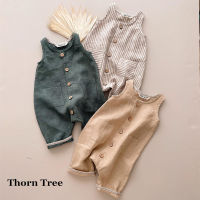 Thorn Tree ทารกแรกเกิดเด็กทารกลำลอง Romper One Piece Jumpsuits แขนกุด