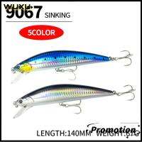 WUXU การหล่อแบบยาว เหยื่อตกปลา minnow ตะขอสามชั้น Wobblers crankbaits เหยื่อล่อตกปลา ร้อนแรงมาก ไพค์ปลาเทราท์ เหยื่อล่อจม ตกปลาทะเลตกปลา