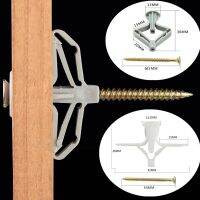 (SHUN FA)100Pcs ร้อนเจาะด้วยตนเองสกรูพลาสติกท่อต่อขยาย Drywall ชุดสมอยิปซั่มกรอบภาพแขวนยึดฮาร์ดแวร์