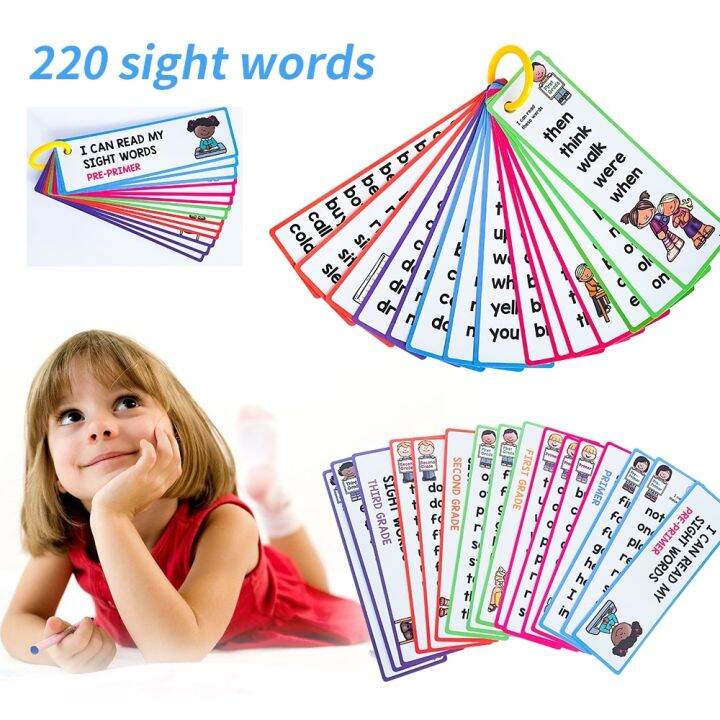 220 sight words flash card for kid toddlers preschool Learn to Read