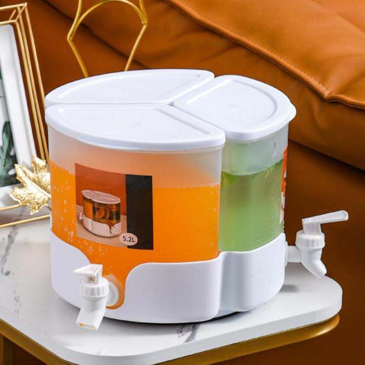 Cold Water Kettle with 3 Faucet 360° Rotatable Beverage Drink Dispenser ...