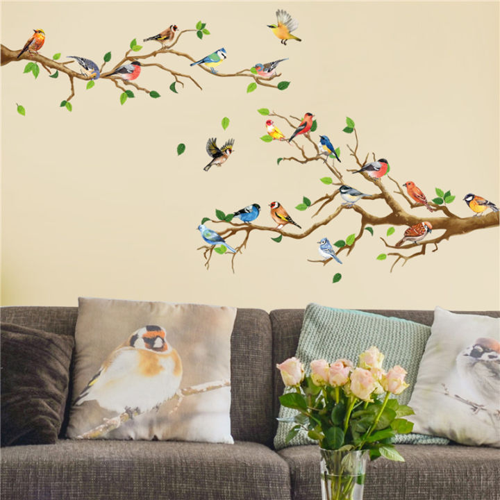 PS Store Bird on Branch Wall Sticker Living Room Sofa TV ...