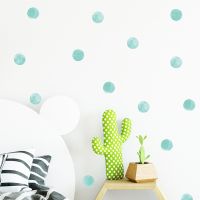 1 Sheet Watercolor Dots Wall Stickers Hand Drawn Decals for Kids Room Baby Decoration