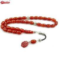 ALBASHAN Tasbih Agate Rosse Naturali 5A Con Ciondolo Rosso Bracciale Musulmano Islam 33 45 66 51 99 100 Rosario ใน Pietra Con Perline Di Preghiera