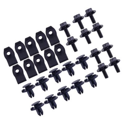 60Pcs/2 Sets Engine Shield Guard Push Clip Nut Bolt Rivet Bottom Cover Tray Retainer Fastener Fit for Nissan Qashqai 2014-2020