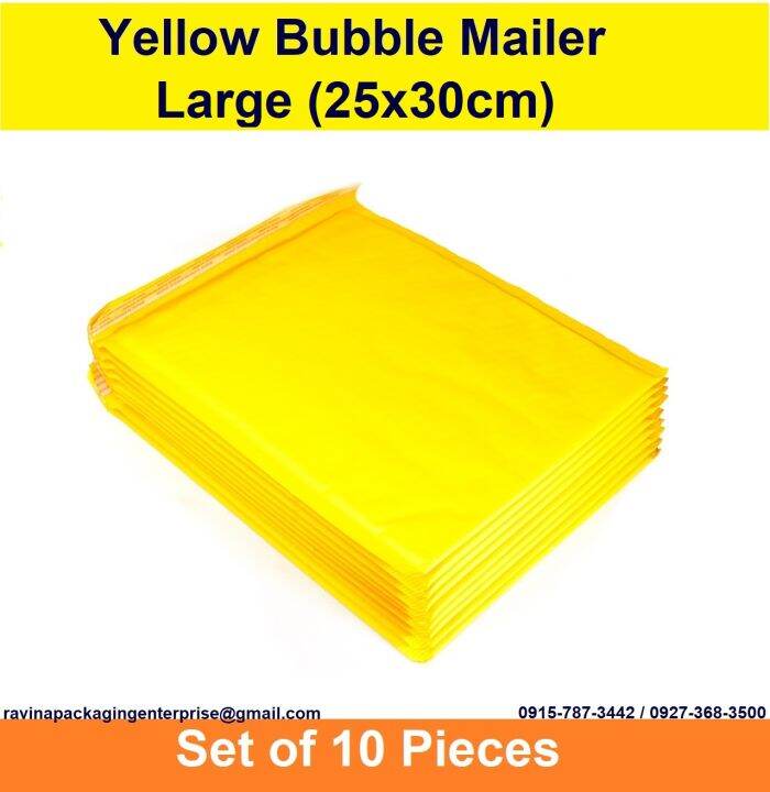 Yellow Bubble Mailer Large (25x30cm) Set of 10pcs Lazada PH