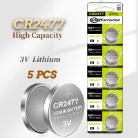 ใหม่5ชิ้น CR2477 3โวลต์ปุ่มเป็นมิตรกับสิ่งแวดล้อมสำหรับนาฬิกาอิเล็กทรอนิกส์,เครื่องคิดเลข,เครื่องชั่งน้ำหนัก