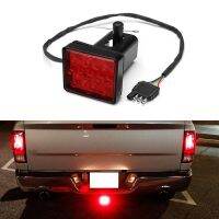 15LED Truck Hitch Light Trailer Rear Brake Light Stop Tail Singal Lamp with Black Red 2 Inch Square Standard Receiver