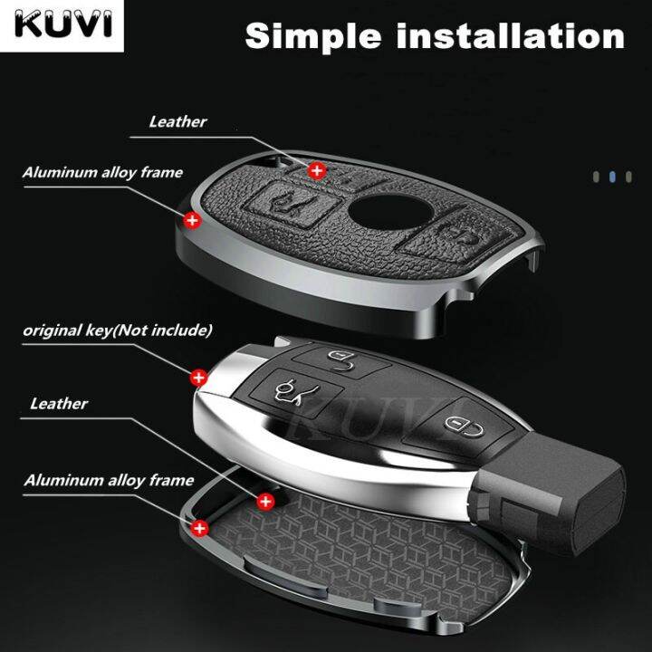 เคส-kunci-remote-mobil-หนังอัลลอยด์มีสายสำหรับเมอร์เซเดสเบนซ์-cla-glc-glla-glk-w210-w211-w204-w176-a-bc-r-ชั้น-amg