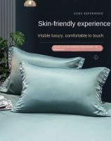 Summer Cool Pillowcase A Pair of Summer Washed Tencel Pillowcase Adult Household Ice Silk Pillowcase Bedding