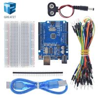 【YD】 GREATZT Starter for arduino R3 - Bundle of 5 Items: R3 Breadboard Wires USB Cable and 9V Battery