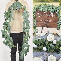 Eucalyptus Garland Artificial Faux Garland Wall Decor Silver Dollar Eucalyptus Greenery Leaves Vines Plant for Wedding Arch Spine Supporters