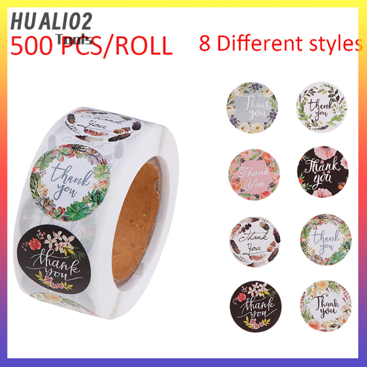 ฉลากลายตราประทับสติ๊กเกอร์ขอบคุณ-huali02-500ชิ้นสำหรับงานแต่งงานปาร์ตี้อัลบั